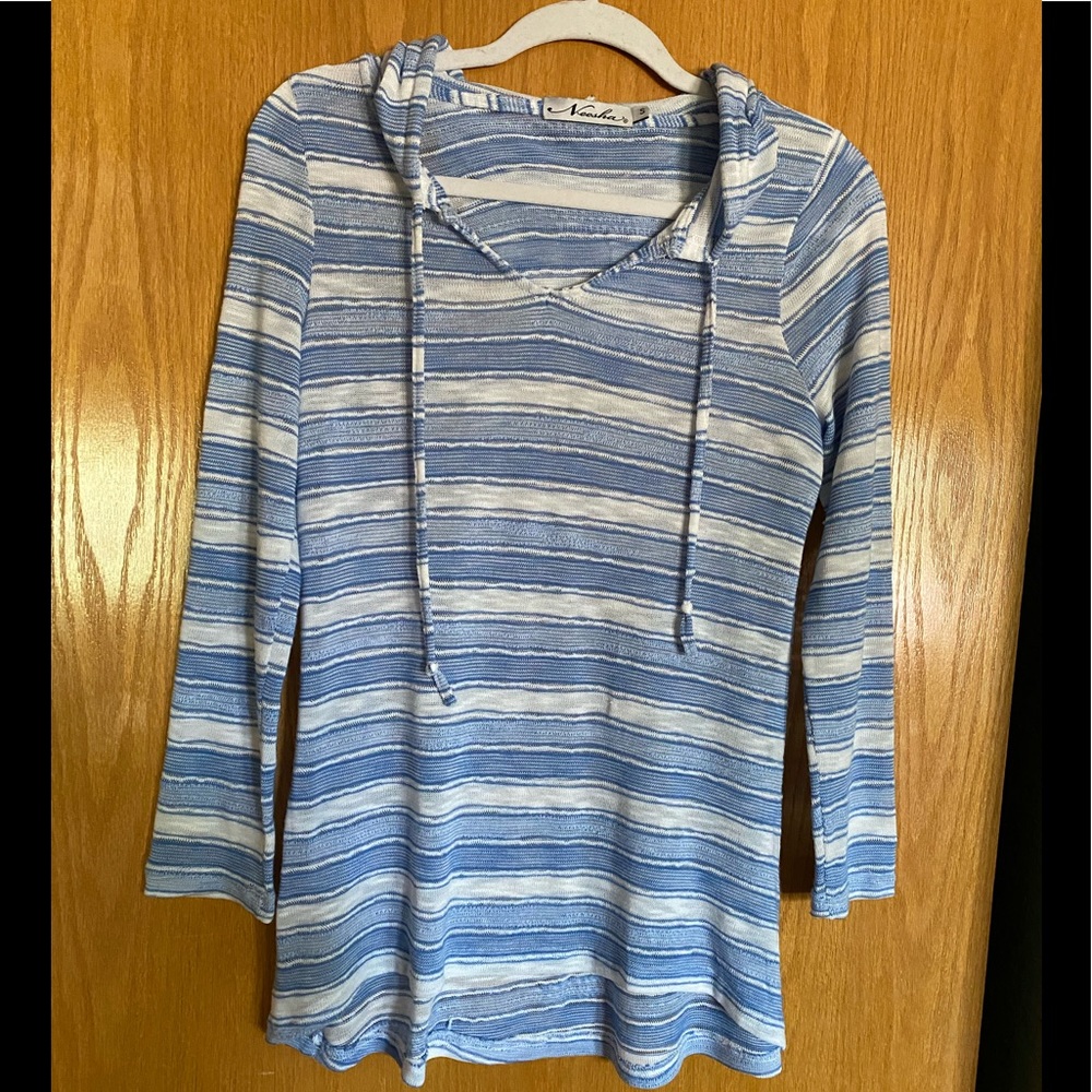 Ladies long sleeve hooded lightweight top - S